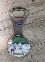 Магнит - открывашка "Териберка (олень-медведь-сияние)" . металл