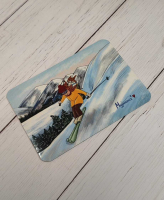 Магнит винил  "Авторские рисунки М. Окулич : Горнолыжный спуск в Хибинах", размер: 10*7см