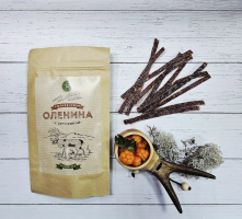Оленина - снеки с брусникой, 50 гр